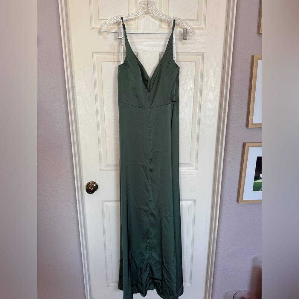 Azazie Dalilah Bridesmaid Dress in Eucalyptus Green - Picture 3 of 4